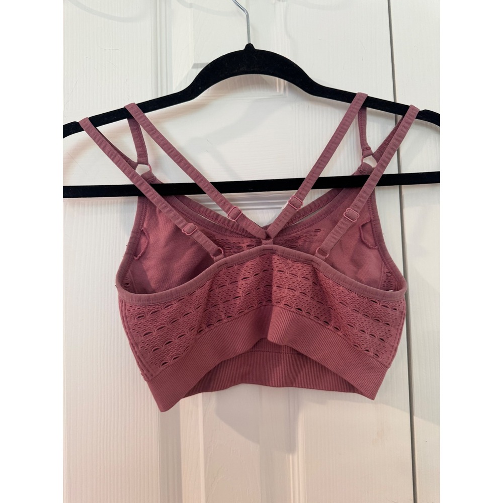 Gymshark Energy+ Seamless Sports Bra Dusty Rose Pink Strappy Back XS/S - Picture 2 of 6